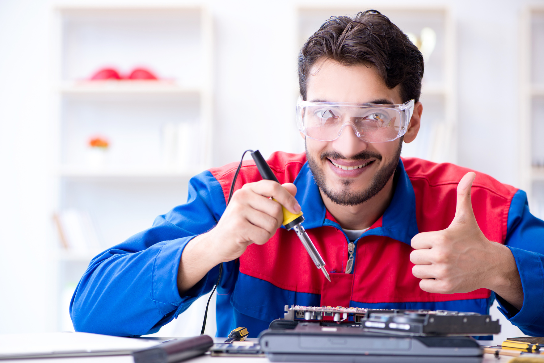 Repairman Working in Technical Support